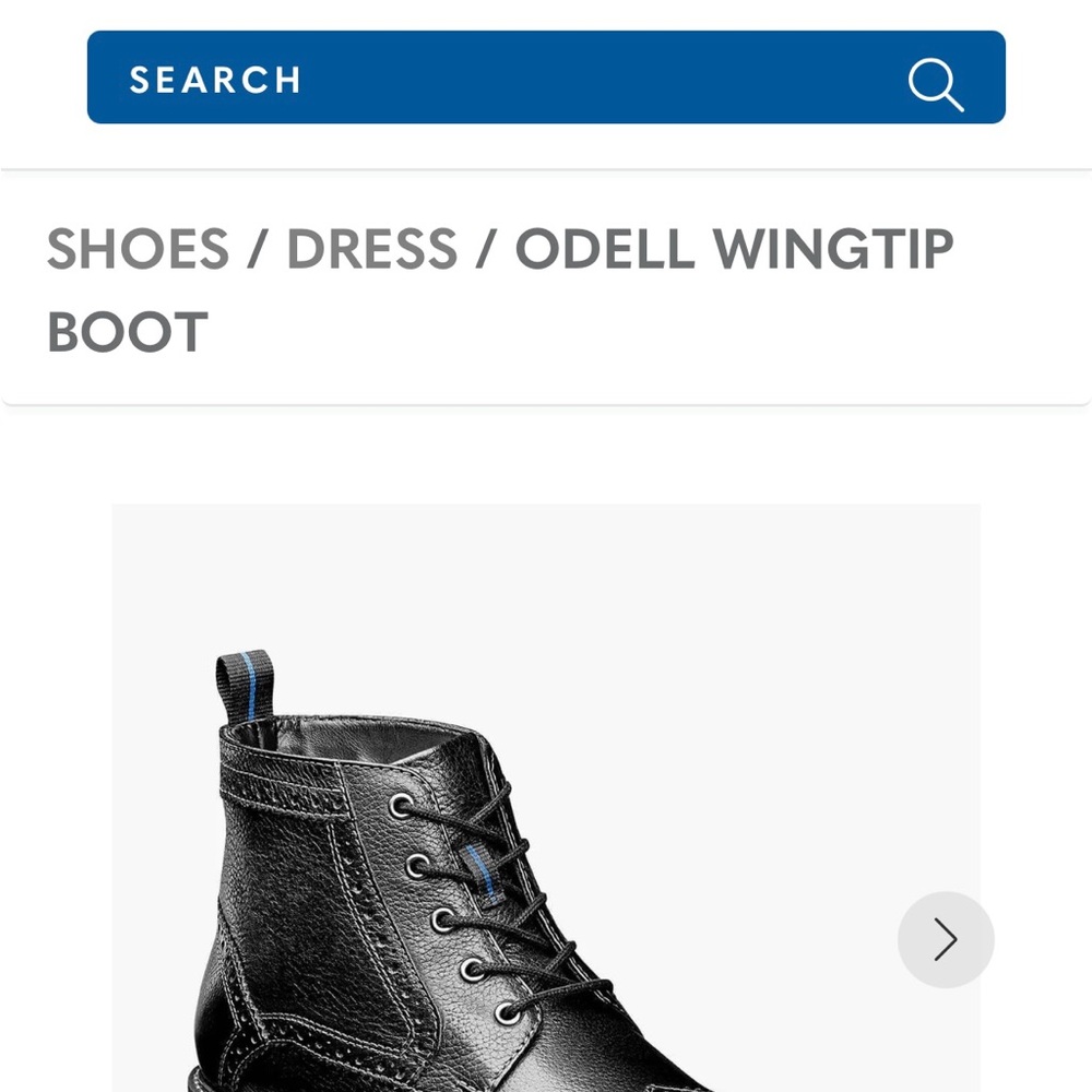 Odell Black Leather Wingtip Boots
